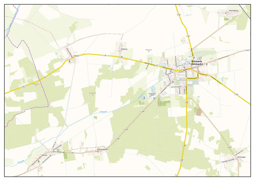 Gemeinde Bismark (Gemeindenummer: 15090070) - Topografische Karte (59,4 x 42 cm)