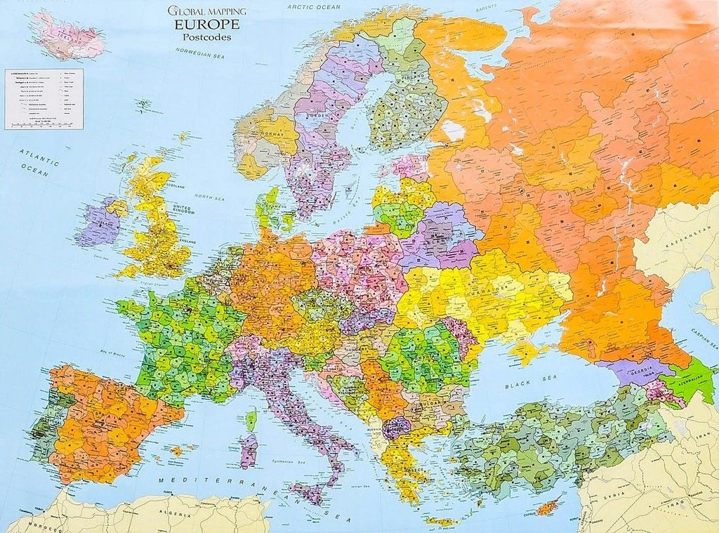 Europa mit Postleitzahlen
