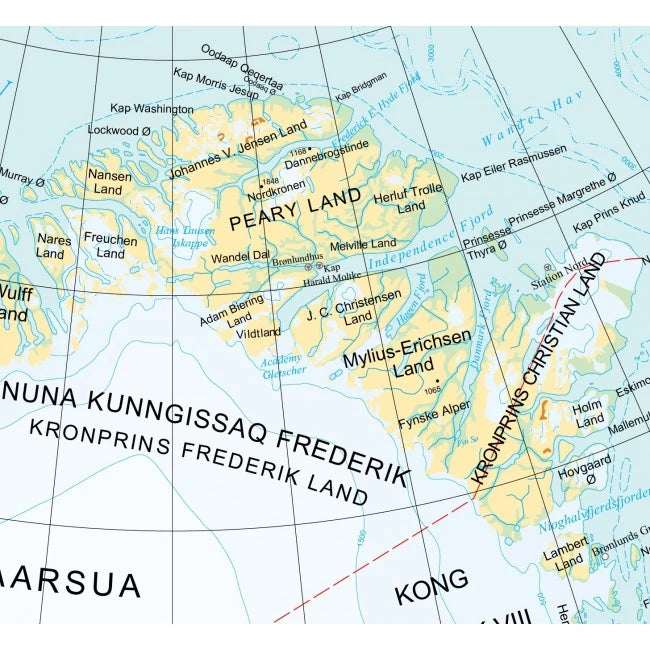 Weitere Detailansicht der Grönland-Karte