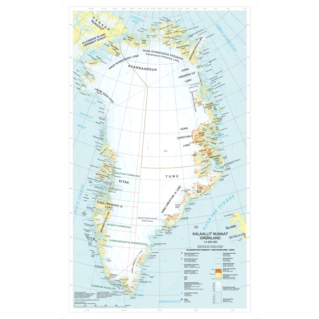 Topografische Karte von Grönland
