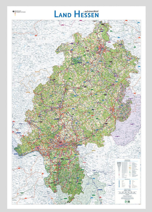 Hessen - Verkehrswege (96 x 140 cm / 1:200.000)