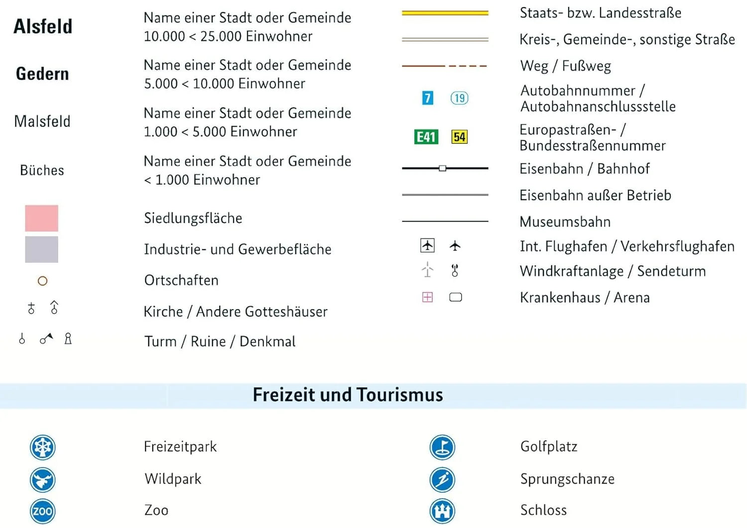 Legende der Hessenkarte
