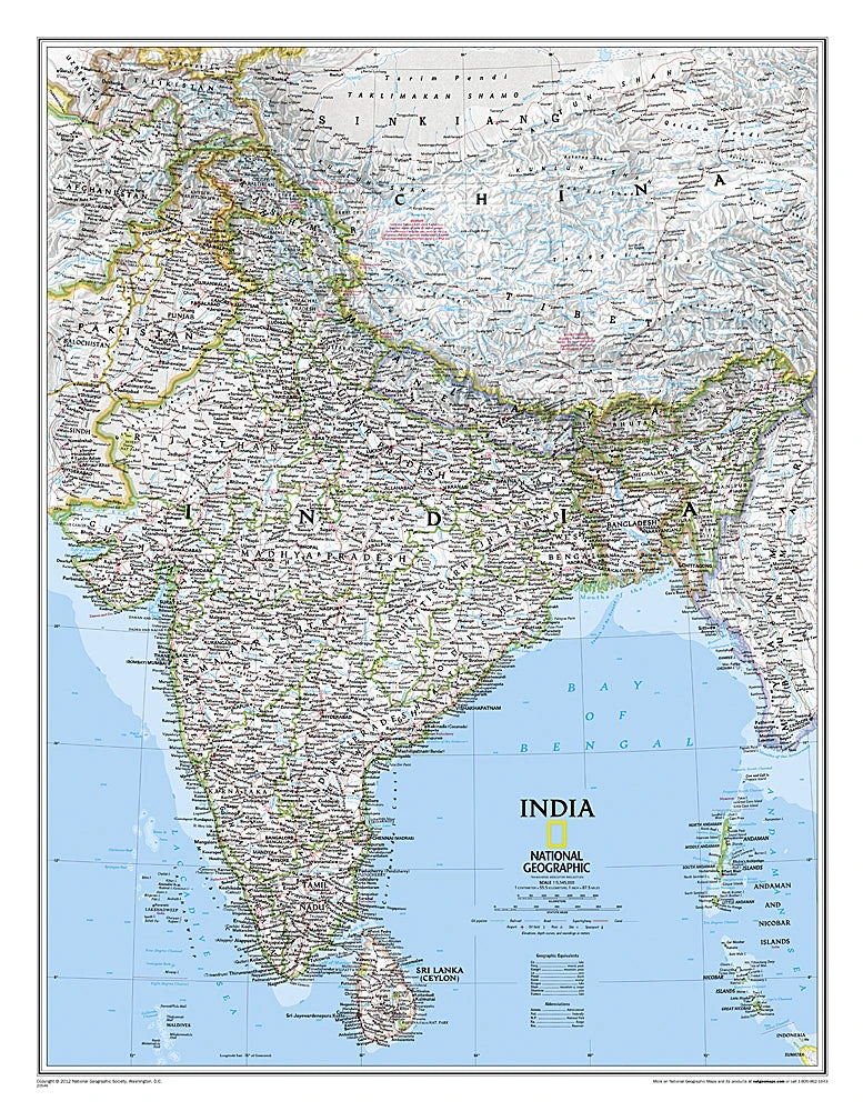 Indien - politisch (58 x 76 cm / 1:5.545.000)