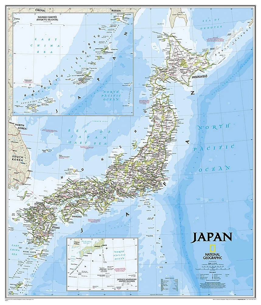 Japan - physisch (63 x 73 cm / 1:3.115.000)