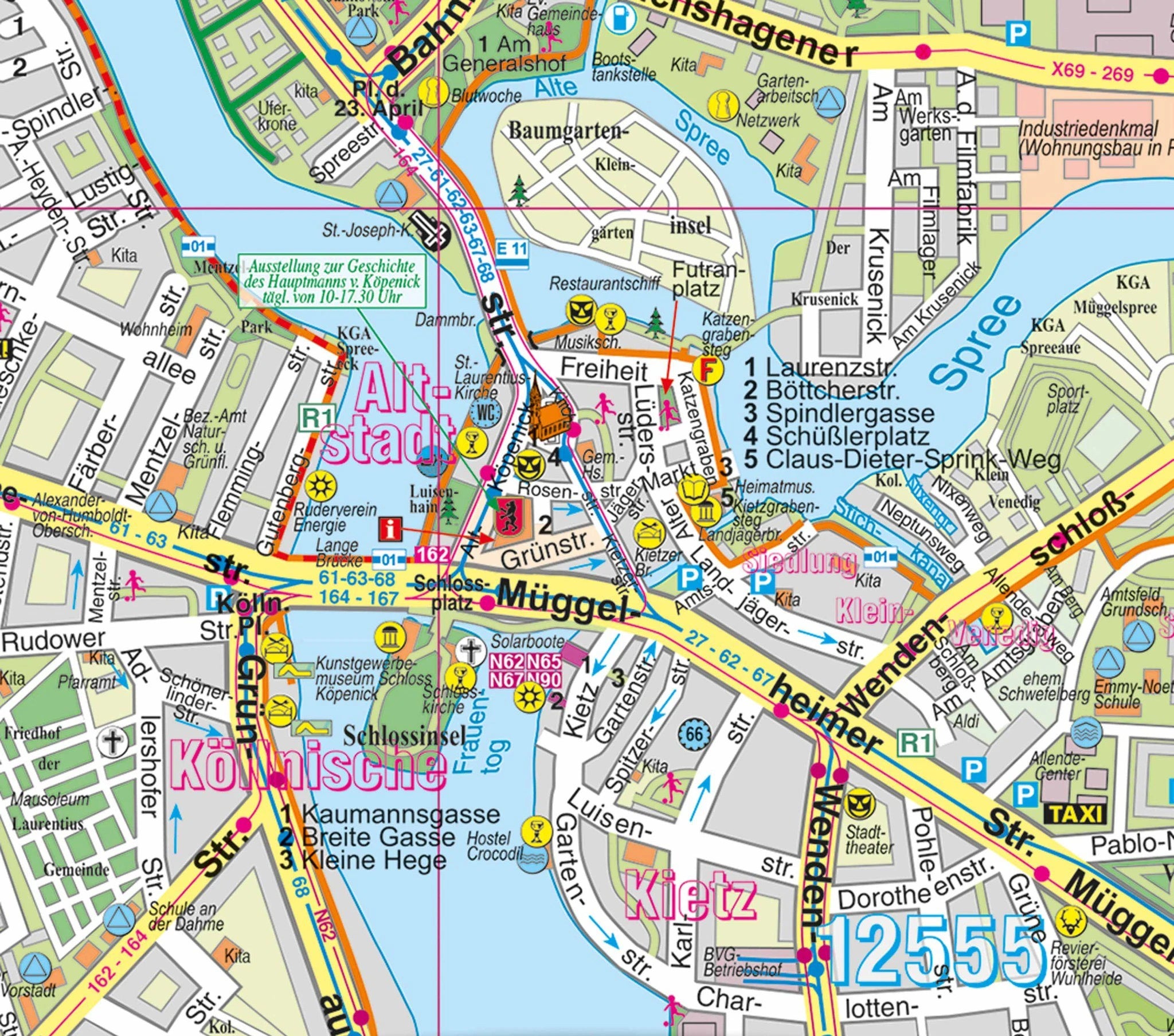 Detailansicht des Stadtplans