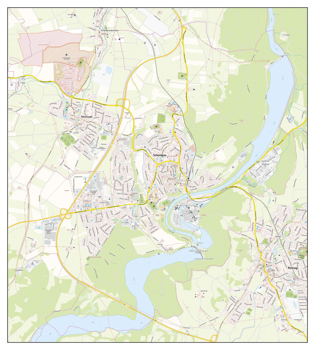 Gemeinde Schongau - Übersichtskarte (Gemeindenummer: 09190148 / 53 x 59 cm)