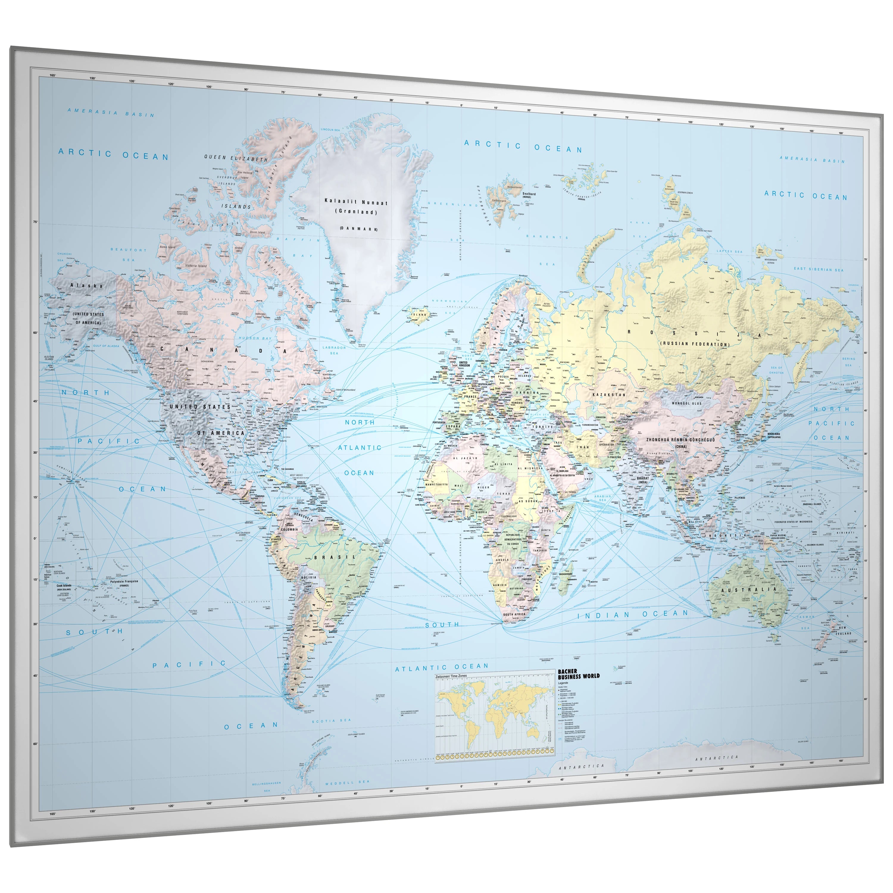 Welt - Business World - politisch (129 x 98 cm / 1:31.000.000)