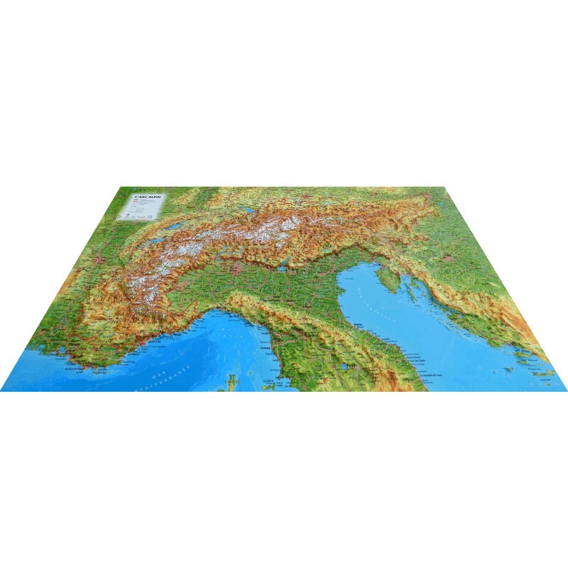 Massif de L'Arc Alpin - Reliefkarte (61 x 41 cm / 1:1.700.000)