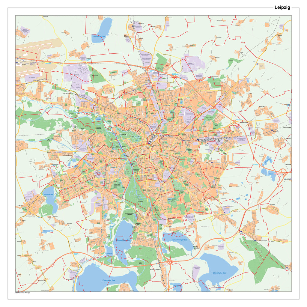 Ein Stadtplan der wunderschönen Stadt Leipzig.