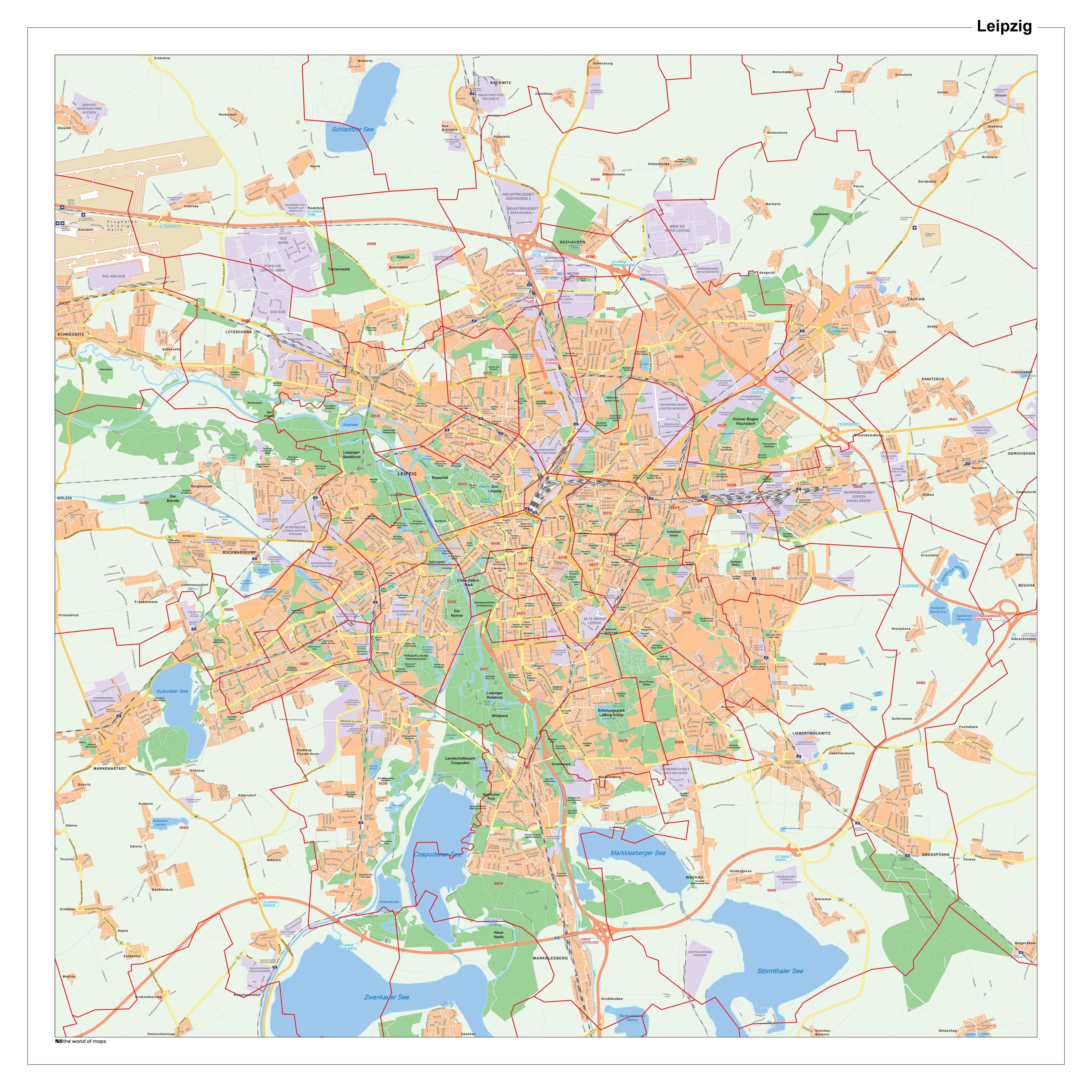 Ein Stadtplan der wunderschönen Stadt Leipzig.