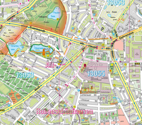 Berlin Lichtenberg als Stadtplan in der Detailansicht