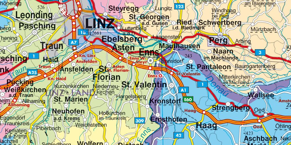 Linz auf der Verwaltungskarte Österreich