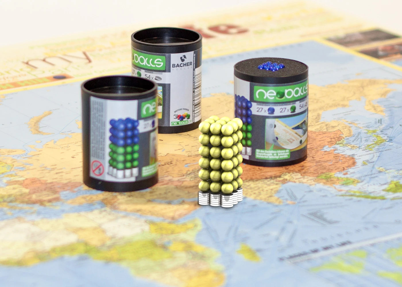 Magnetkugeln - Neoballs für magnetische Landkarten (5 mm / 54 Stück)