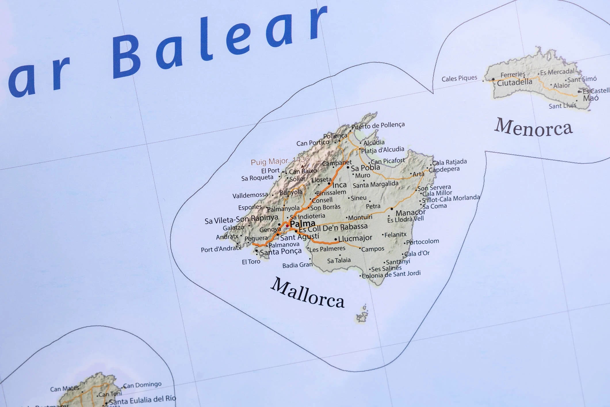 Mallorca auf der Spanienlandkarte