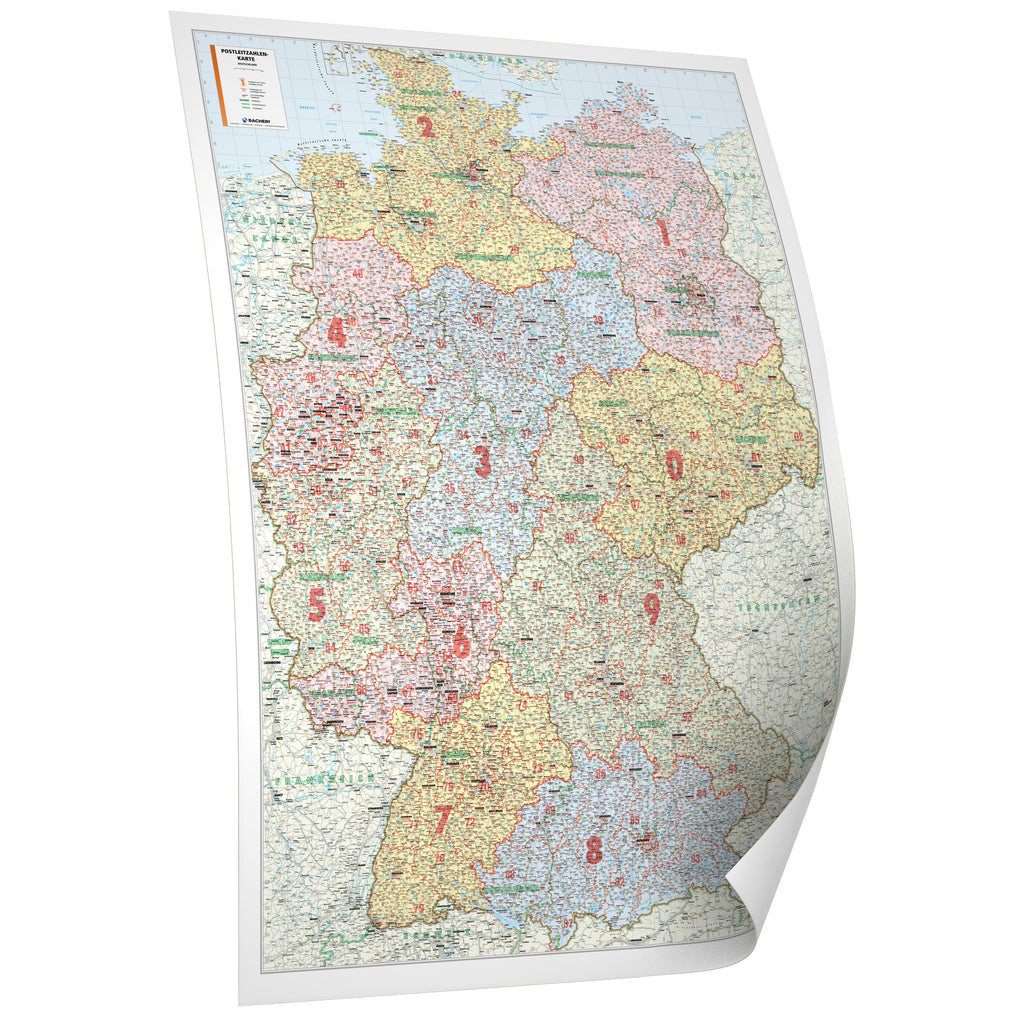 Deutschland - Postleitzahlenkarte (wählbares Format)