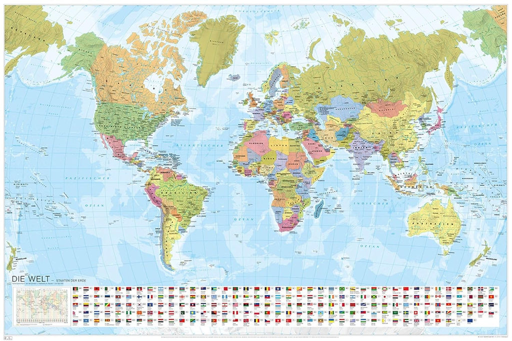 Welt - Staaten der Erde - politisch (120 x 80 cm)