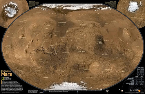 Mars - Satellitenkarte (79 x 51 cm)