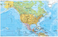 Nord- und Mittelamerika - politisch (137 x 89 cm / 1:9.000.000)