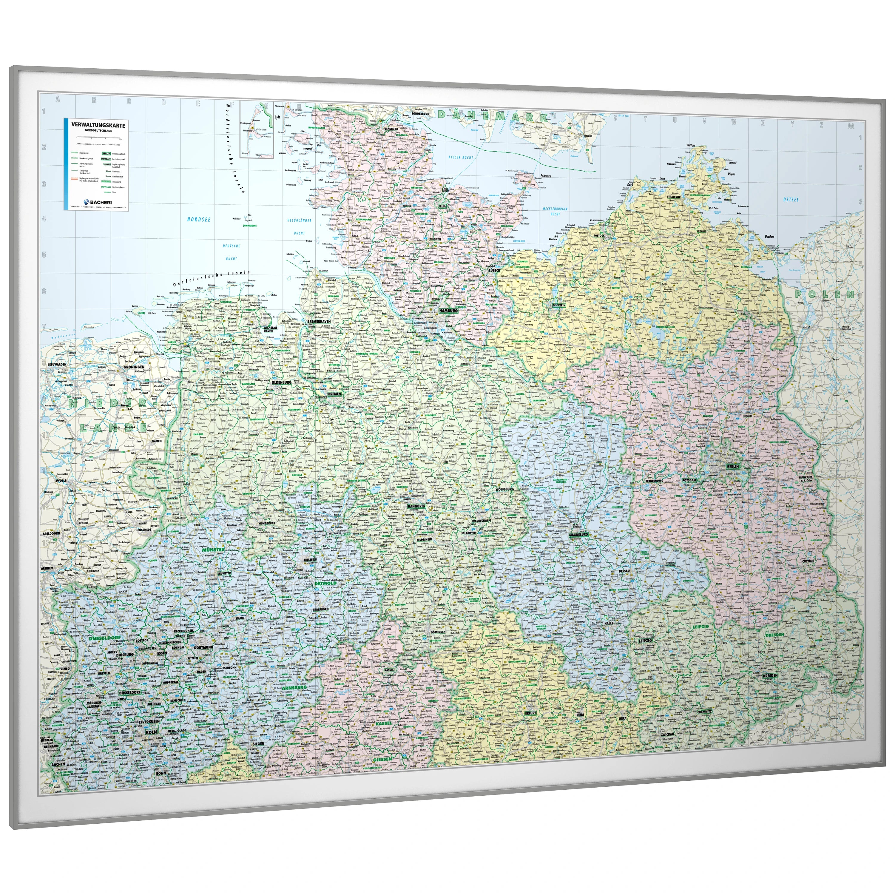 Norddeutschland - Verwaltungskarte (wählbares Format)
