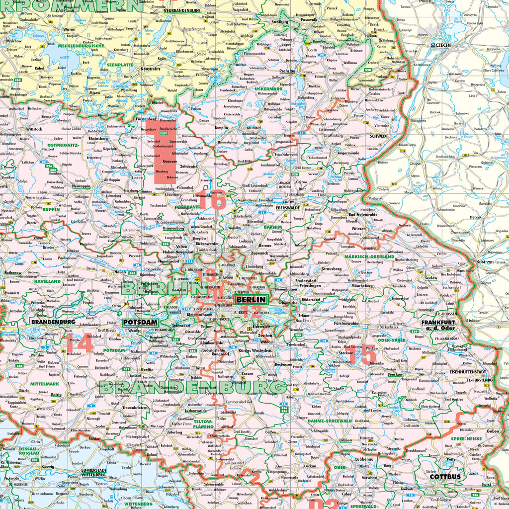 Organisationskarte von Deutschland im Detail