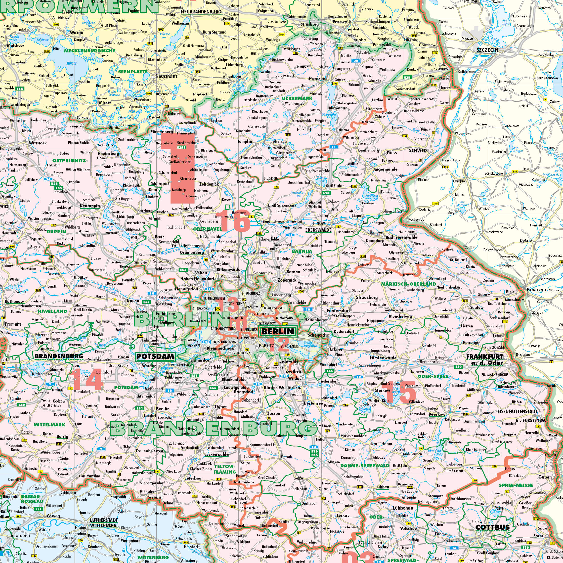 Organisationskarte von Deutschland im Detail