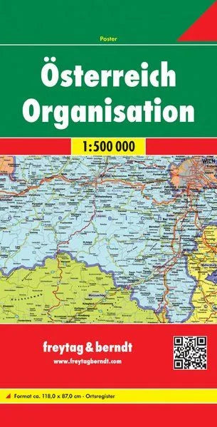 Der Kartenumschlag der Landkarte von Österreich