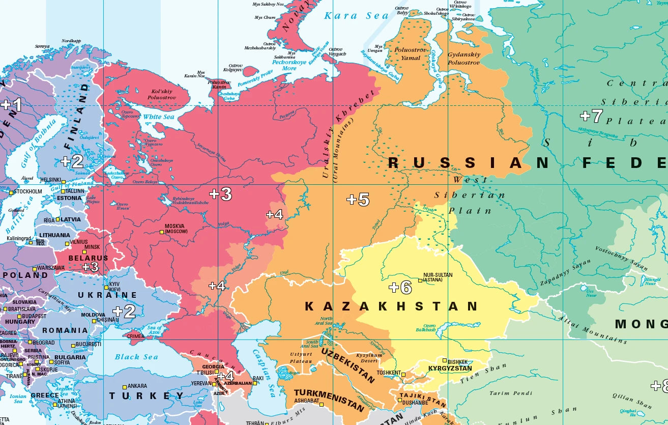 Detailansicht von Osteuropa
