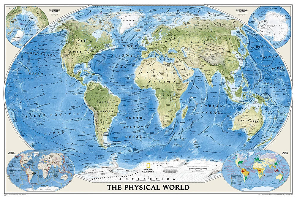 Physische Weltkarte von National Geographic