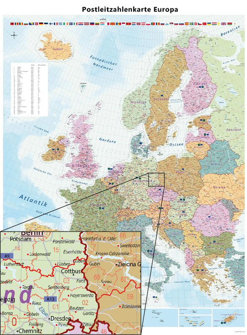 Detailansicht einer Region aus der PLZ-Karte