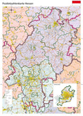 Hessen - Postleitzahlenkarte (100 x 140 cm / 1:200.000)
