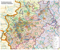 Nordrhein-Westfalen - Postleitzahlenkarte (118 x 100 cm / 1:250.000)