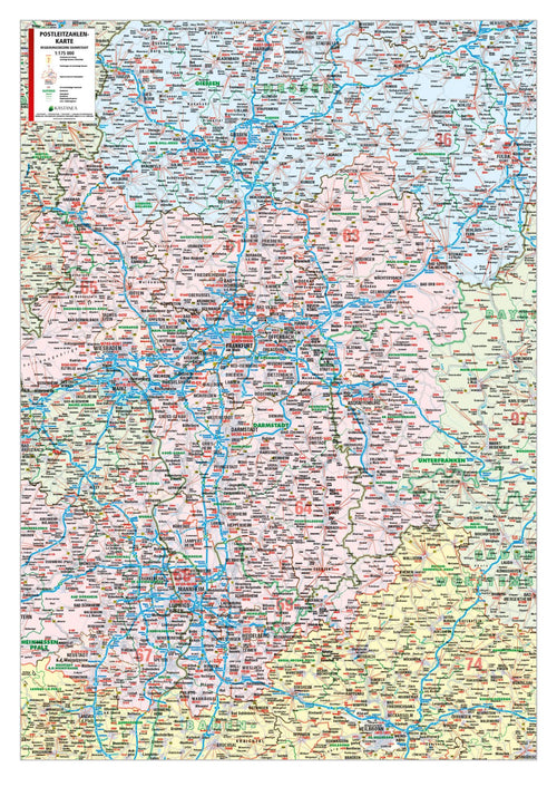 Postleitzahlenkarte Regierungsbezirk Darmstadt