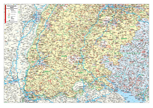 Postleitzahlenkarte Regierungsbezirk Freiburg