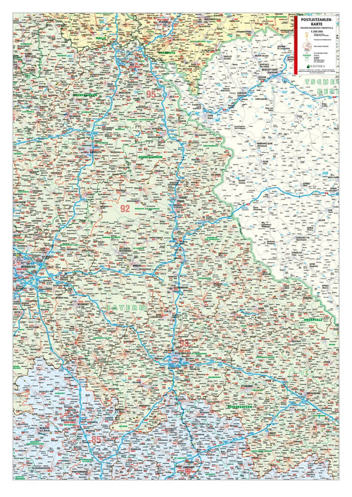 Postleitzahlenkarte Regierungsbezirk Oberpfalz