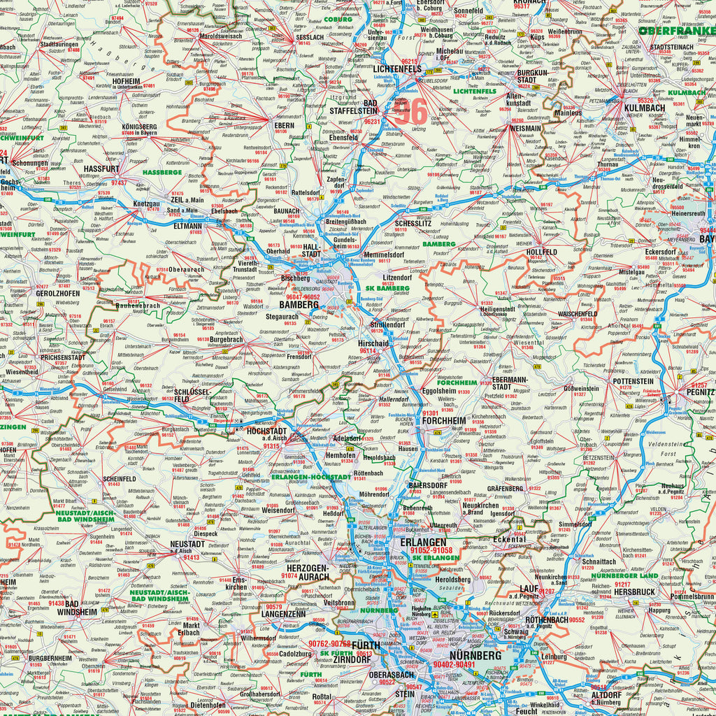 Detailansicht der PLZ9 Landkarte