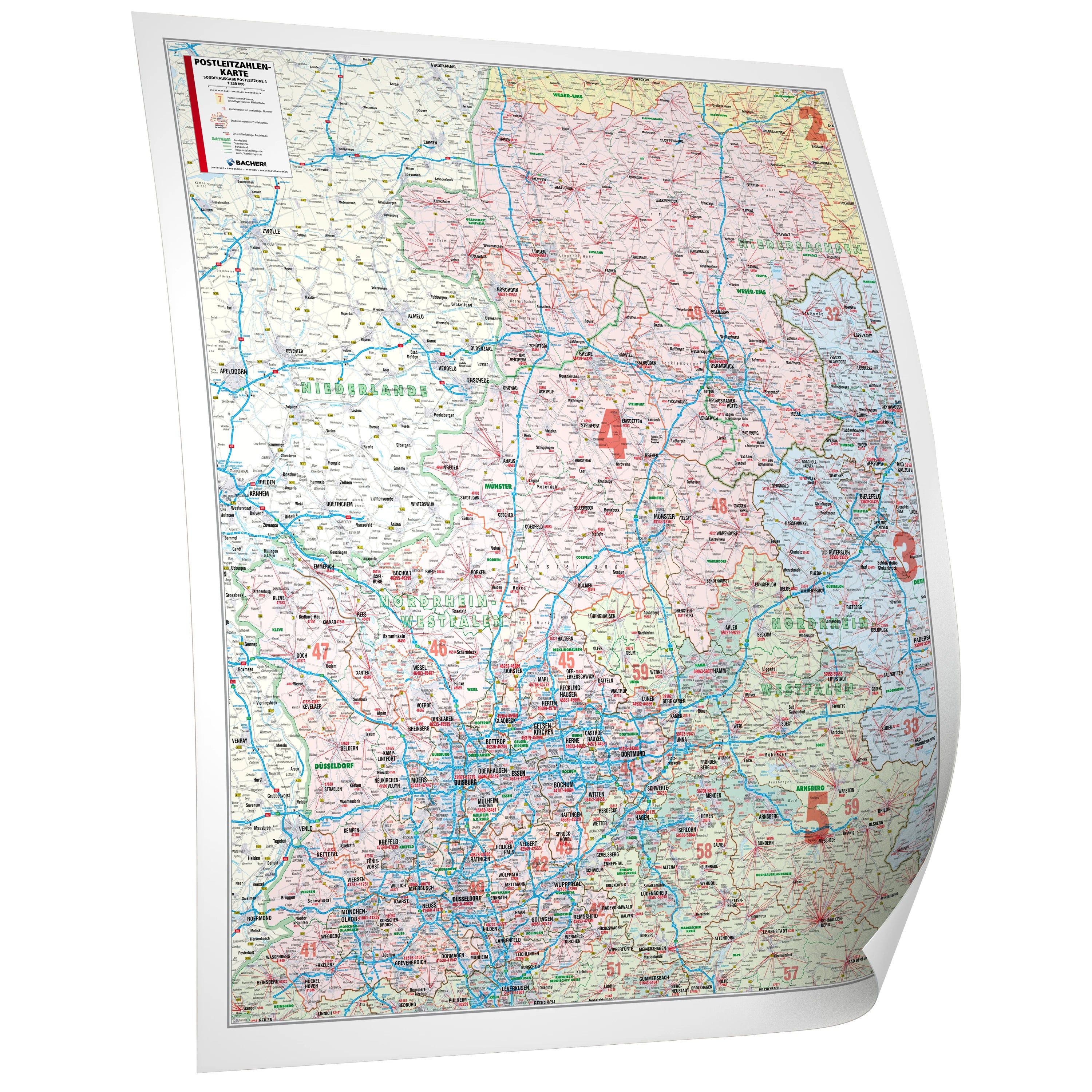 Postleitzone 4 als Landkarte