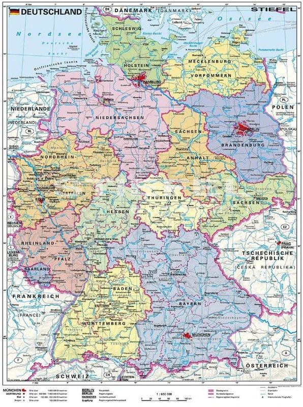 Politische Landkarte von Deutschland