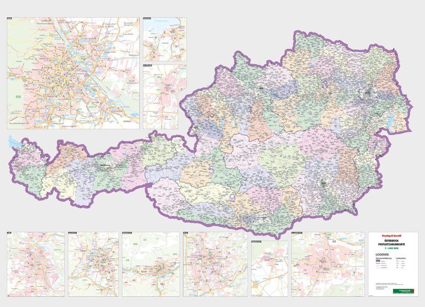 Postleitzahlenkarte von Österreich