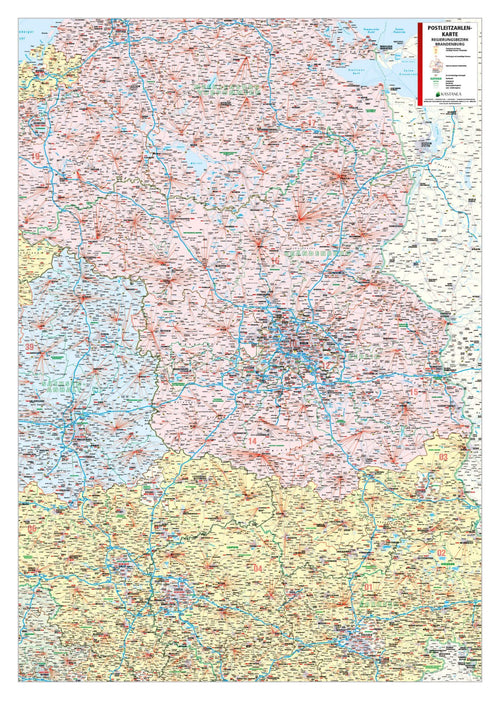 Postleitzahlenkarte Regierungsbezirk Brandenburg