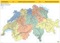 Schweiz - Postleitzahlenkarte (140 x 100 cm / 1:260.000)