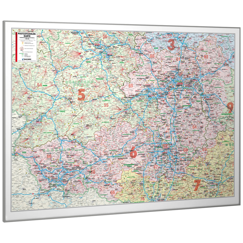 Postleitzone 6 - Postleitzahlenkarte (wählbares Format)
