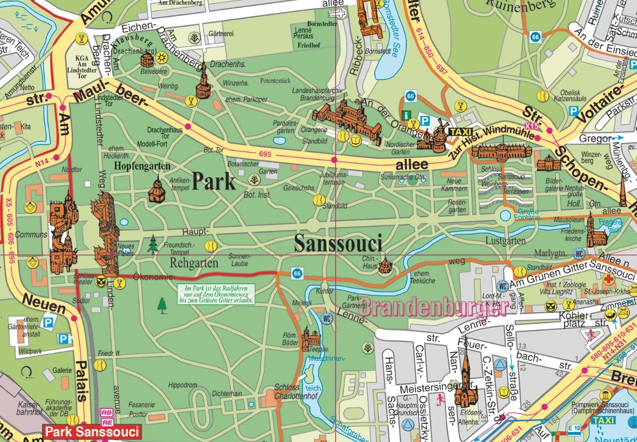 Ausschnitt aus dem Stadtplan Potsdam