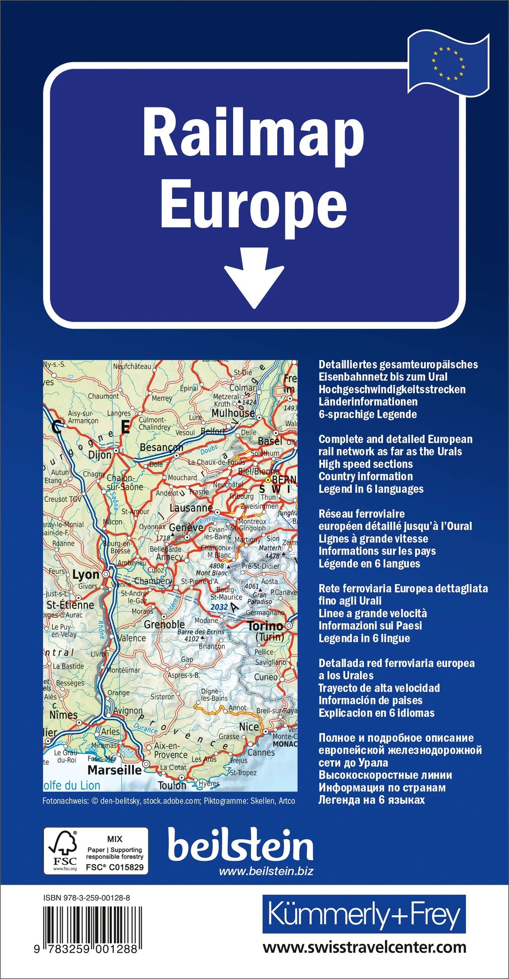 Rückseite der Railmap Europa