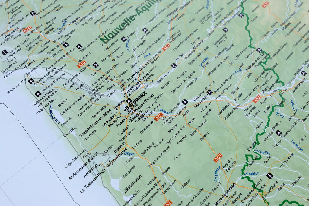 Detailansicht der Region Bordeux