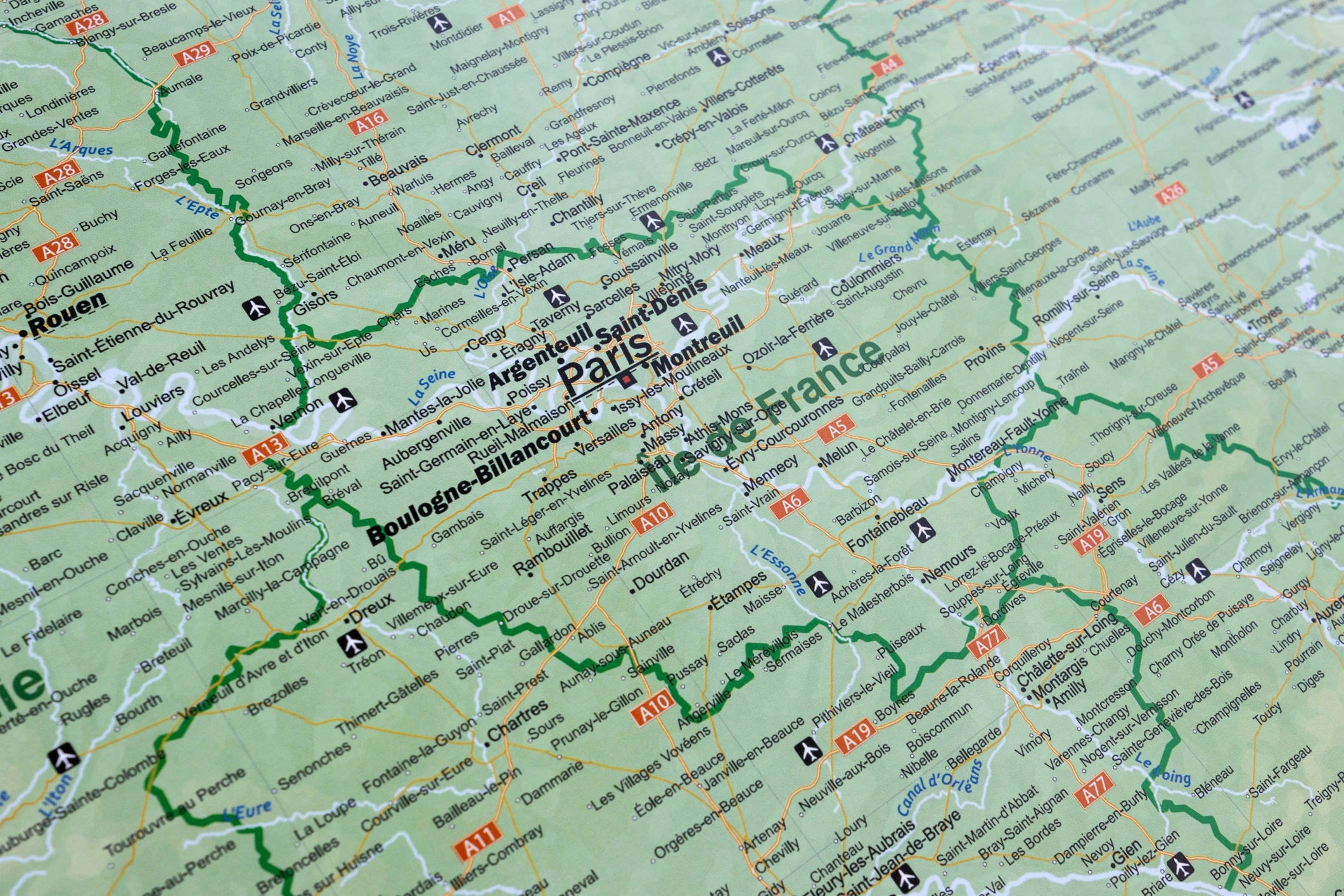 Detailansicht der Region Paris