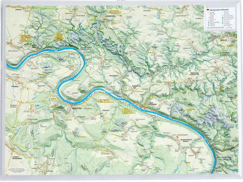 Reliefkarte der Sächsischen Schweiz