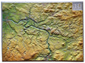 Sächsische Schweiz - Reliefkarte (77 x 57 cm / 1:55.000)