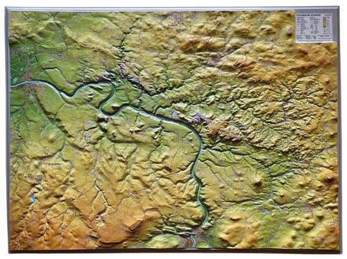 Sächsische Schweiz - Reliefkarte (77 x 57 cm / 1:55.000)