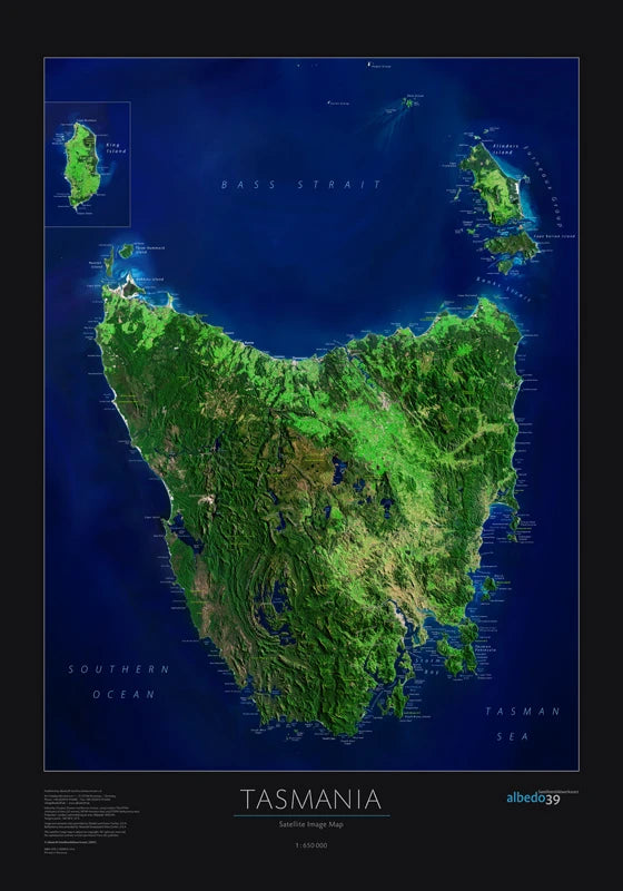 Die Satelliten Karte Tasmanien