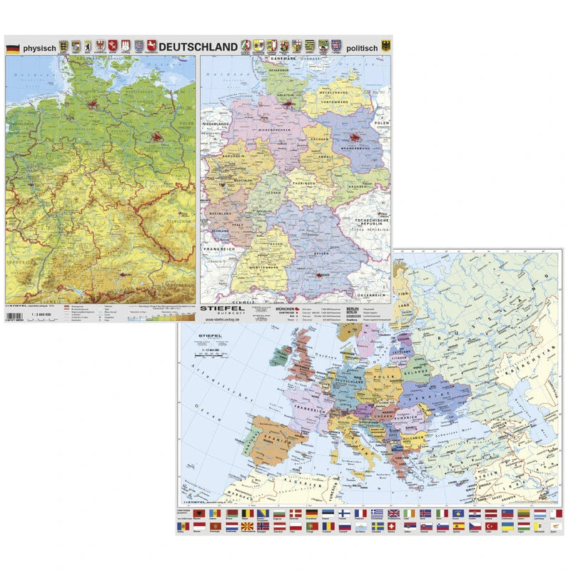 Deutschland / Europa - Schreibunterlage - physisch / politisch (54 x 60 cm)